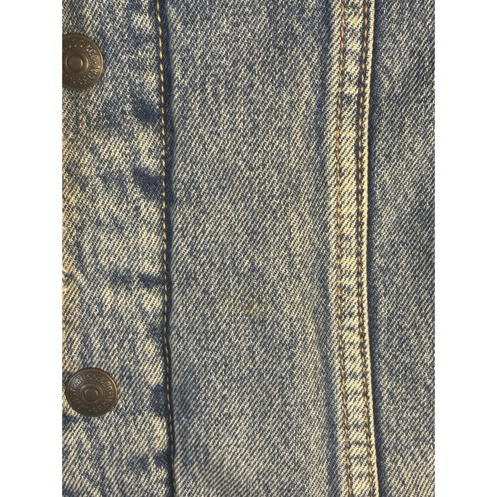 Levis Jacket Mens Small Trucker Jacket Sherpa Faux Fur‎ Light Wash Denim - Picture 5 of 5